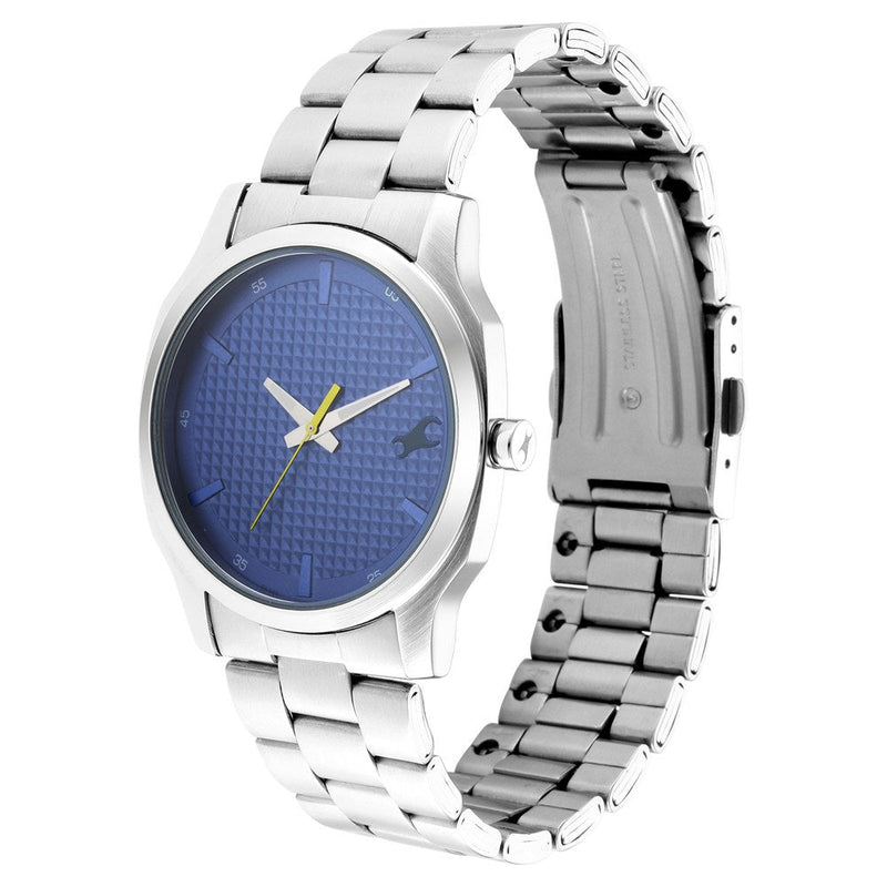 Fastrack Stunners Quartz Analog Blue Dial Metal Strap Watch for Guys