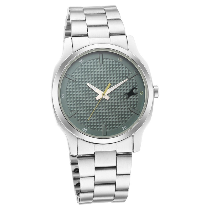 Fastrack Stunners Quartz Analog Green Dial Metal Strap Watch for Guys