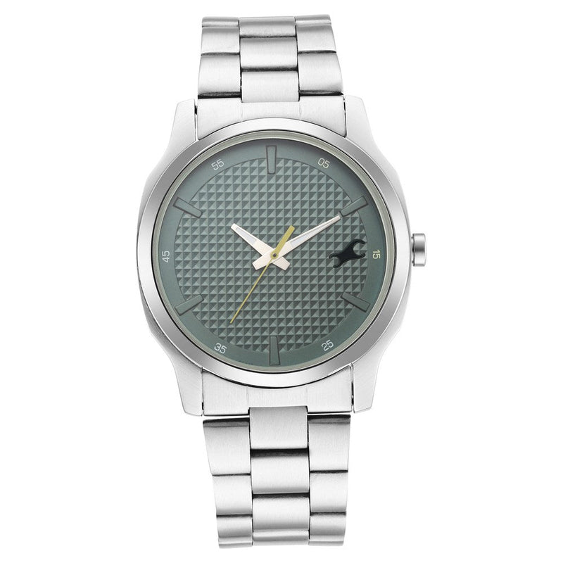 Fastrack Stunners Quartz Analog Green Dial Metal Strap Watch for Guys