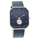 FASTRACK After Dark Blue Dial Leather Strap Watch for Guys