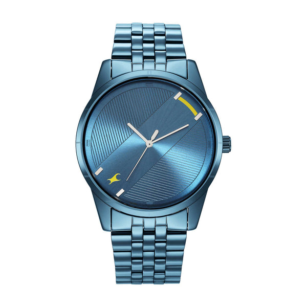 Fastrack Stunners Quartz Analog Blue Dial Metal Strap Watch for Guys