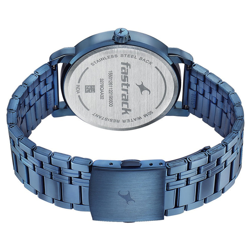 Fastrack Style Up Blue Dial Stainless Steel Strap Watch for Guys