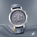 Fastrack Tick Tock Quartz Analog Blue Dial Leather Strap Watch for Guys
