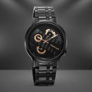 Fastrack Exuberant Quartz Multifunction Black Dial Stainless Steel Strap Watch for Guys