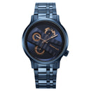 Fastrack Exuberant Quartz Multifunction Blue Dial Stainless Steel Strap Watch for Guys