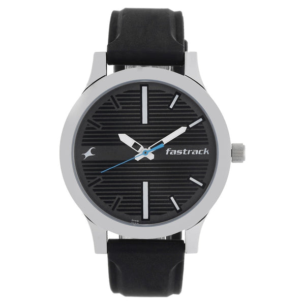 Fastrack Quartz Analog Grey Dial Silicone Strap Watch for Guys