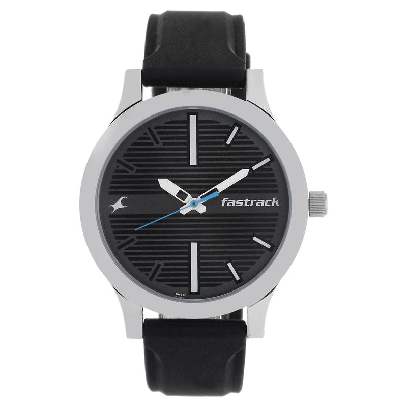 Fastrack Quartz Analog Grey Dial Silicone Strap Watch for Guys