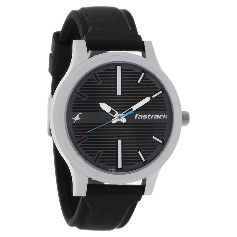 Fastrack Quartz Analog Grey Dial Silicone Strap Watch for Guys