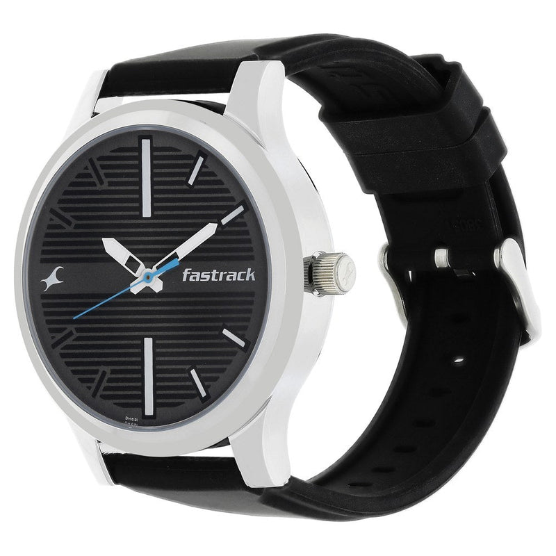 Fastrack Quartz Analog Grey Dial Silicone Strap Watch for Guys