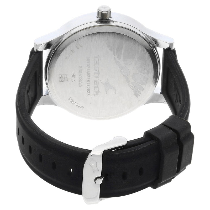 Fastrack Quartz Analog Grey Dial Silicone Strap Watch for Guys