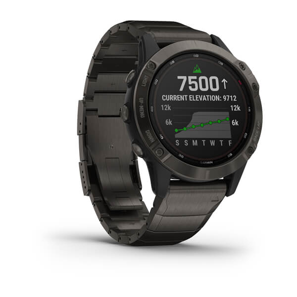 Garmin Fenix 6 Titanium Black Bracelet Full Color Display Dial Watch - 010-02410-23