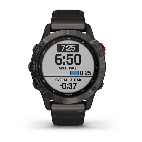 Garmin Fenix 6 Titanium Black Bracelet Full Color Display Dial Watch - 010-02410-23