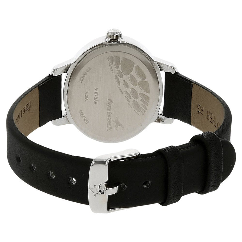 Fastrack Quartz Analog Black Dial Leather Strap Watch for Girls