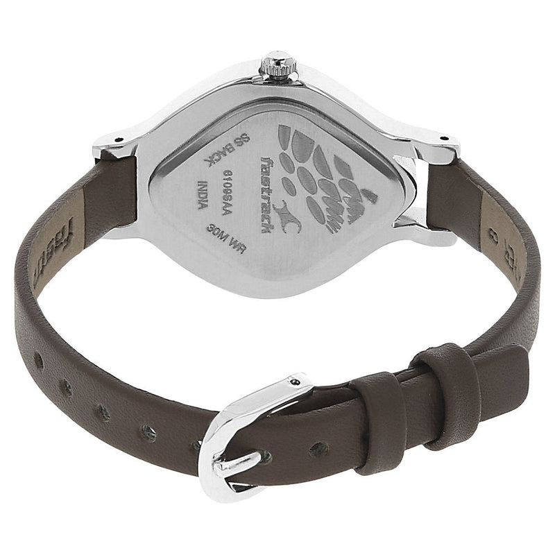 Fastrack Quartz Analog Brown Dial Leather Strap Watch for Girls