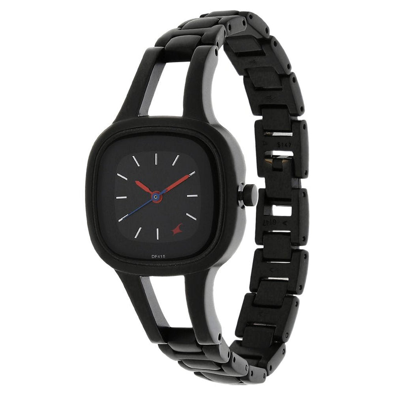 Fastrack Quartz Analog Black Dial Metal Strap Watch for Girls