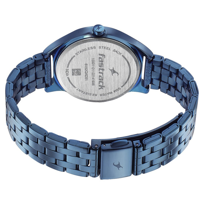 Fastrack Style Up Blue Dial Stainless Steel Strap Watch for Girls