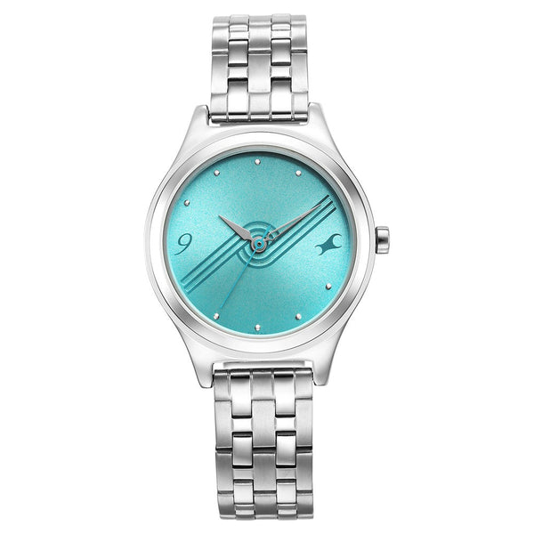 Fastrack Stunners Blue Dial Metal Strap Watch for Girls