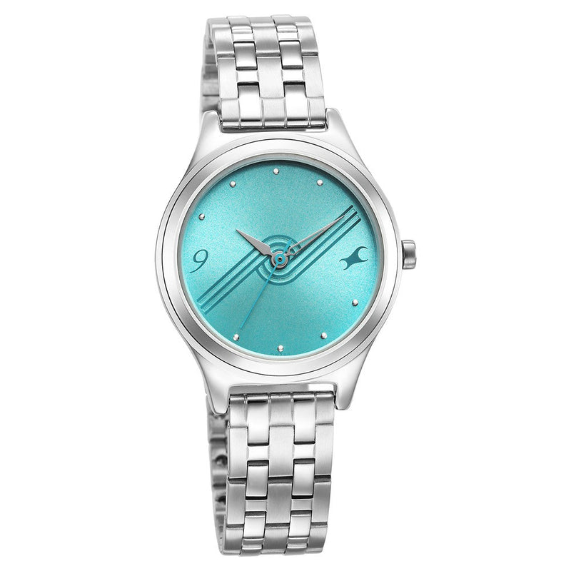 Fastrack Stunners Blue Dial Metal Strap Watch for Girls