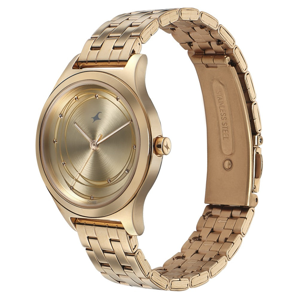 Fastrack watches for womens golden best sale