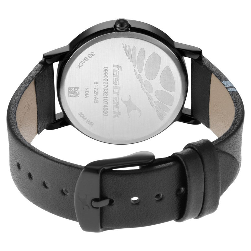 Fastrack Wear Your Look Quartz Analog with Day and Date Black Dial Leather Strap Watch for Girls