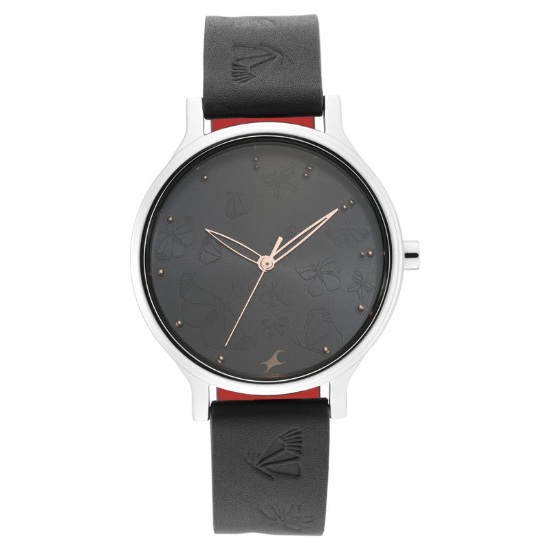 Fastrack I Love Me Quartz Analog Black Dial Leather Strap Watch for Girls