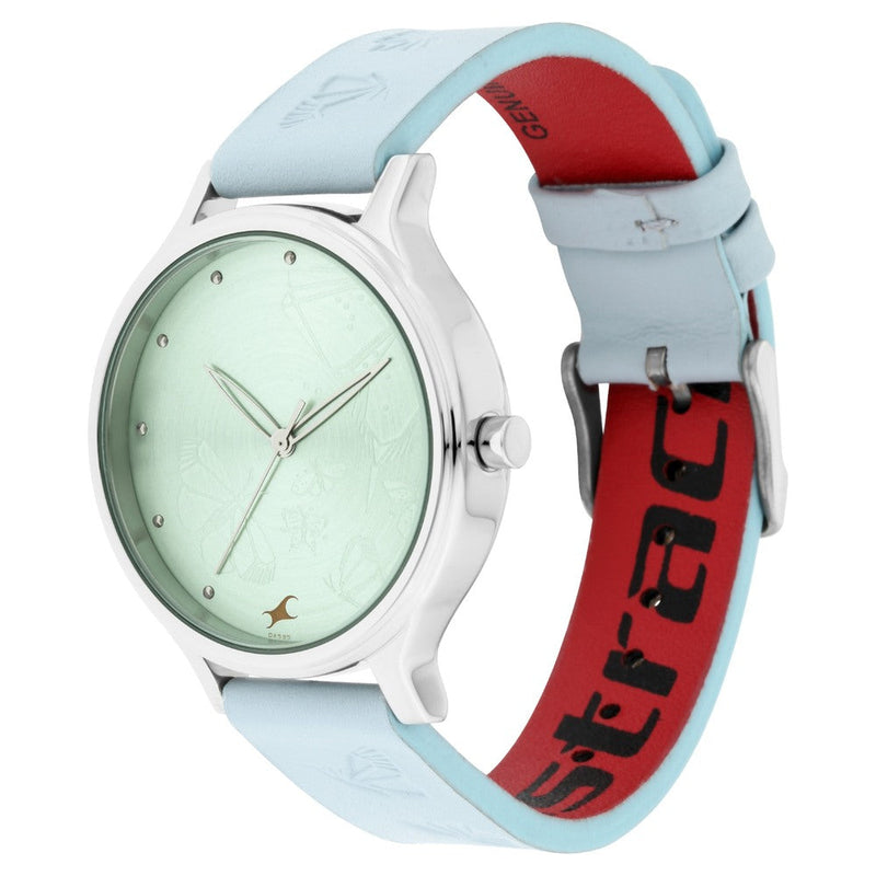 Fastrack I Love Me Quartz Analog Blue Dial Leather Strap Watch for Girls