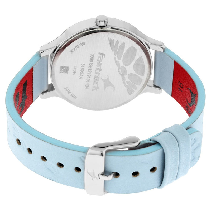 Fastrack I Love Me Quartz Analog Blue Dial Leather Strap Watch for Girls