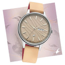 Fastrack Fastrack Ruffles Quartz Analog with Day and Date Beige Dial Leather Strap Watch for Girls