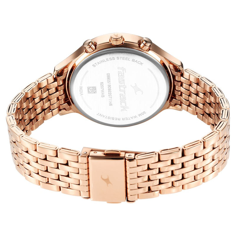 Style Up Rose Gold Dial Stainless Steel Strap Watch for Girls