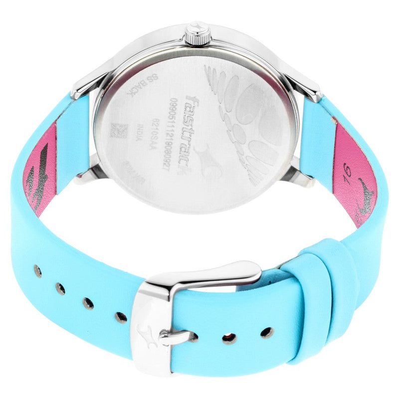 Fastrack Fastrack Fit Outs Quartz Analog with Date Multicoloured Dial Leather Strap Watch for Girls