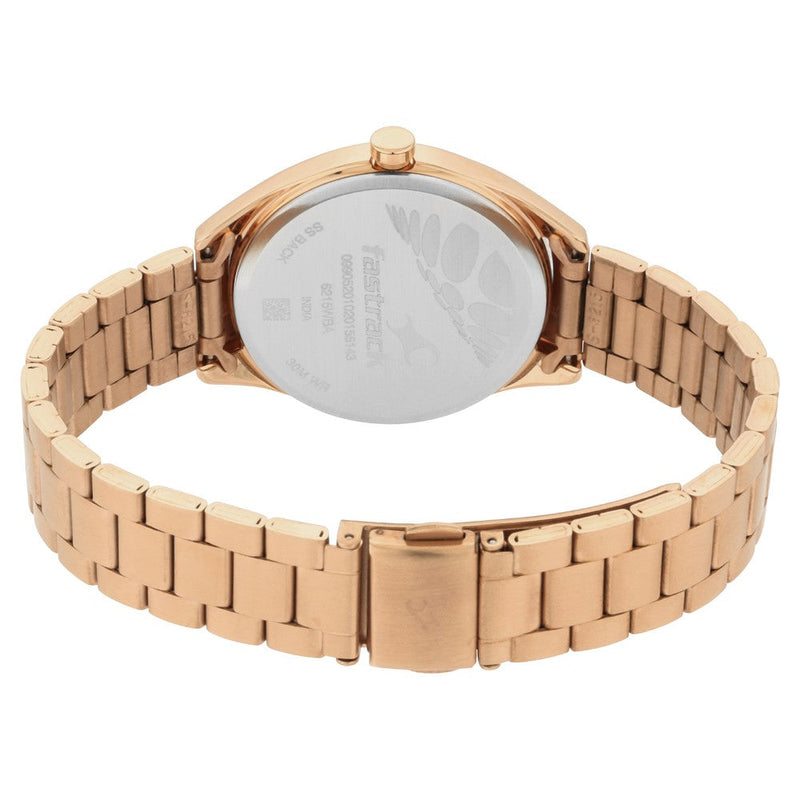 Fastrack Quartz Analog Rose Gold Dial Stainless Steel Strap Watch for Girls