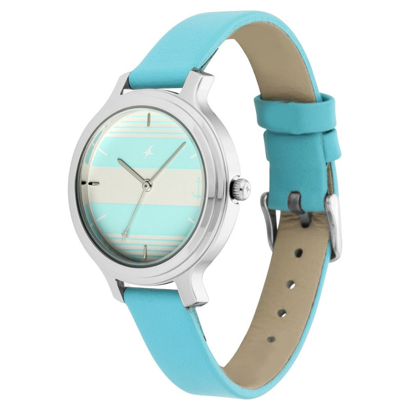 Fastrack Tripster Quartz Analog Bicolour Dial Leather Strap Watch for Girls