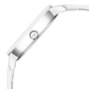 Fastrack Glitch Quartz Analog Silver Dial Leather Strap Watch for Girls