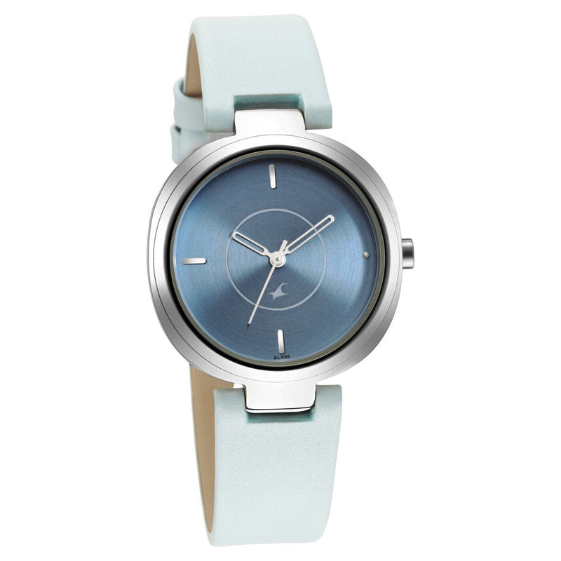 Fastrack Stunners Quartz Analog Blue Dial Leather Strap Watch for Girls