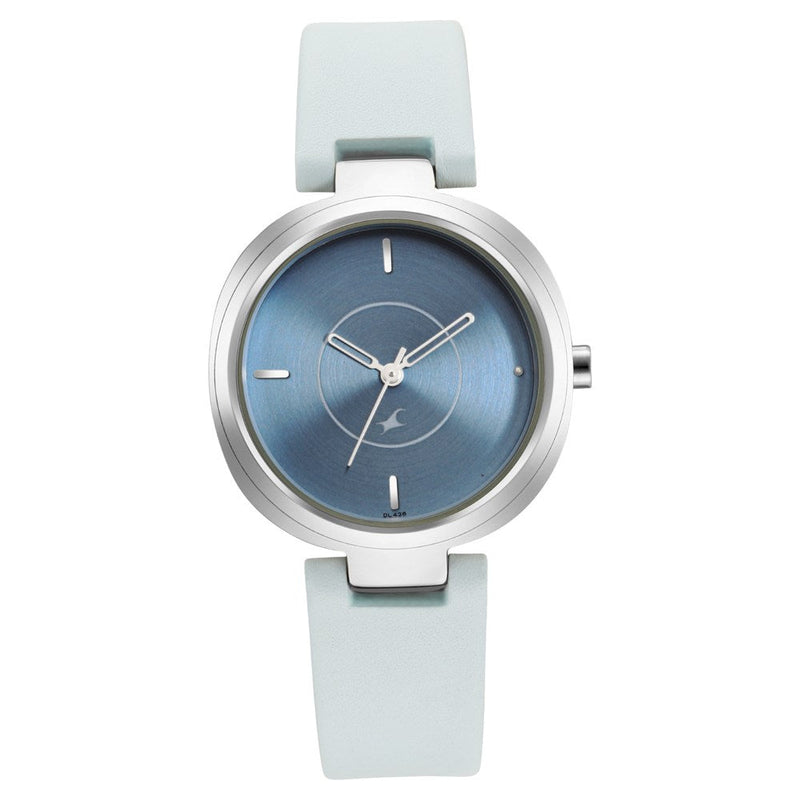 Fastrack Stunners Quartz Analog Blue Dial Leather Strap Watch for Girls