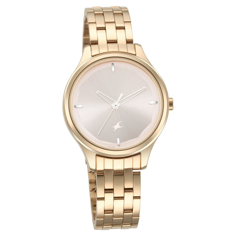 Fastrack Stunners Quartz Analog Rose gold Dial Metal Strap Watch for Girls