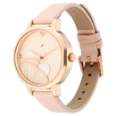 Fastrack Uptown Retreat Quartz Analog Rose Gold Dial Leather Strap Watch for Girls