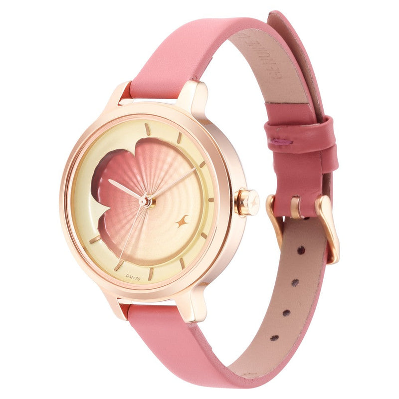 Fastrack Uptown Retreat Quartz Analog Multicoloured Dial Leather Strap Watch for Girls