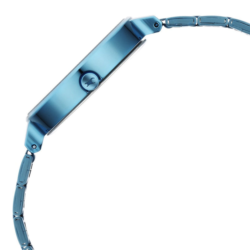 Fastrack Stunners Quartz Analog Blue Dial Metal Strap Watch for Girls