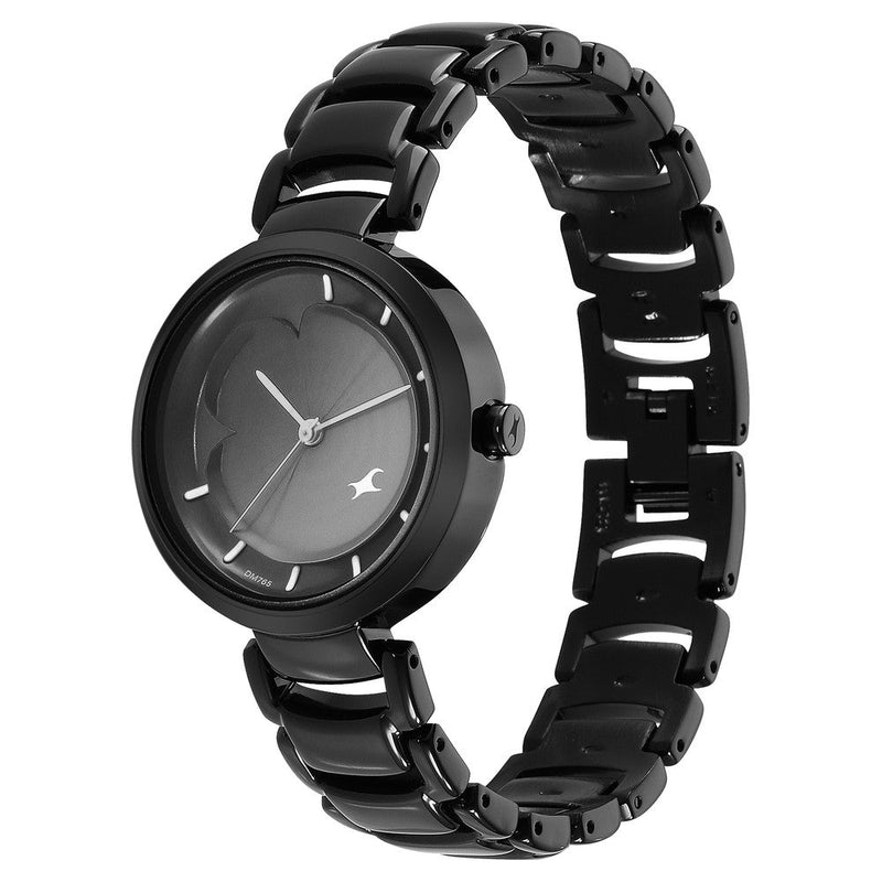 Fastrack Uptown Retreat Quartz Analog Black Dial Metal Strap Watch for Girls