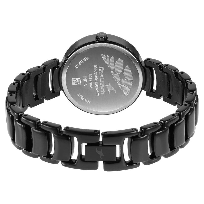 Fastrack Uptown Retreat Quartz Analog Black Dial Metal Strap Watch for Girls