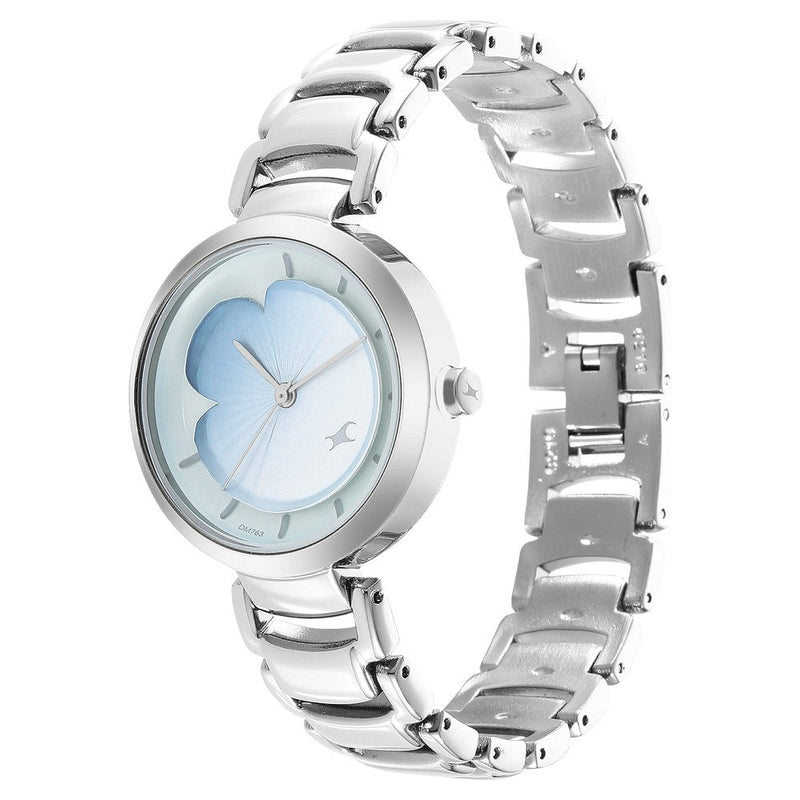 Fastrack Uptown Retreat Quartz Analog Blue Dial Metal Strap Watch for Girls