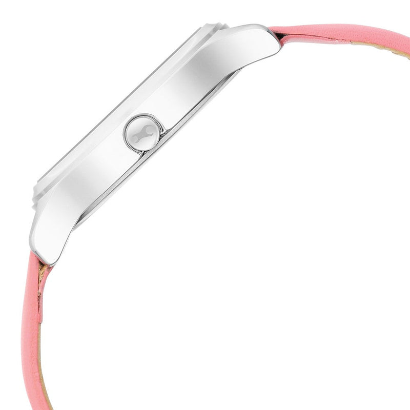 Fastrack Stunners Quartz Analog Pink Dial Leather Strap Watch for Girls