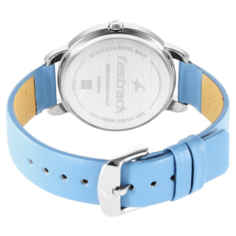 Fastrack Stunners Quartz Analog Blue Dial Leather Strap Watch for Girls