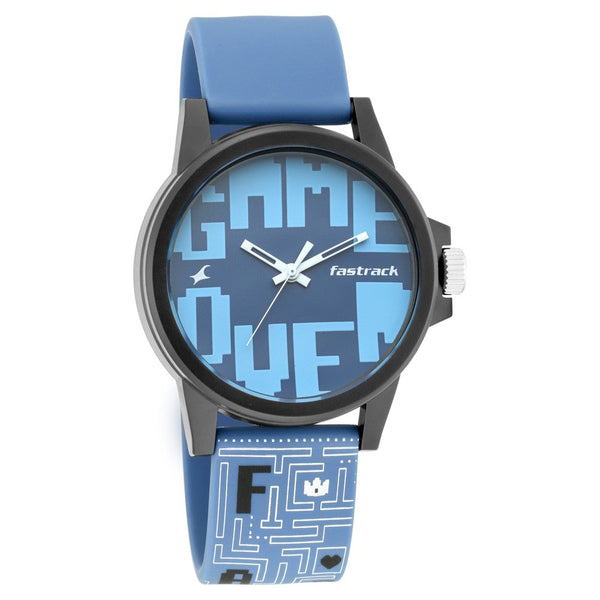 Fastrack Arcade Quartz Analog Blue Dial Silicone Strap Unisex Watch