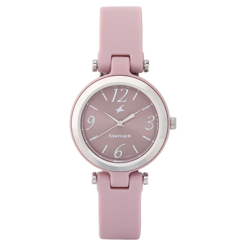 Fastrack Trendies Quartz Analog Pink Dial Silicone Strap Watch for Girls