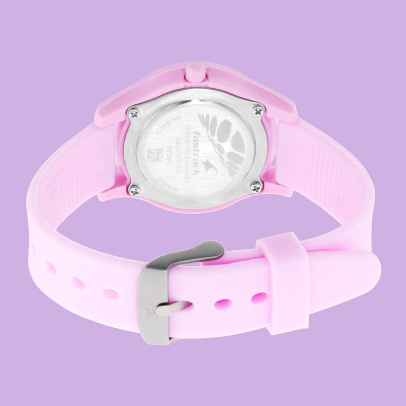 Fastrack Girls Trendy Upgrade: Pink Dial Watch with Contrast Accents