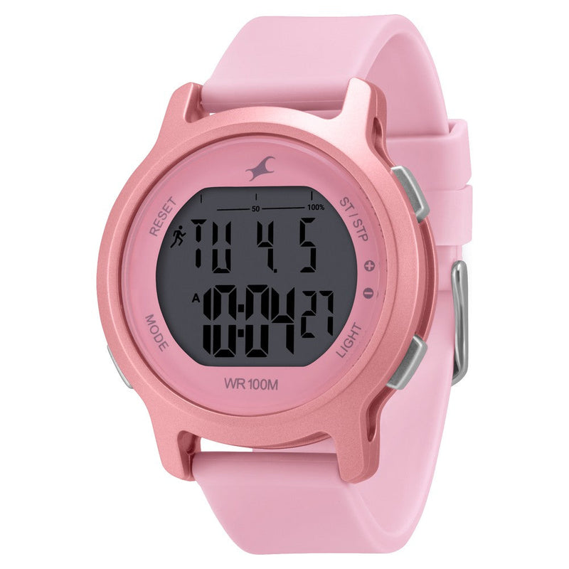 Fastrack Street Line DigitalPink Dial Silicone Strap Watch for Girls