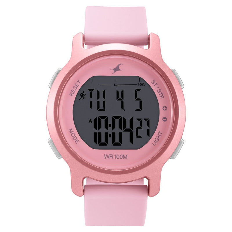 Fastrack Street Line DigitalPink Dial Silicone Strap Watch for Girls