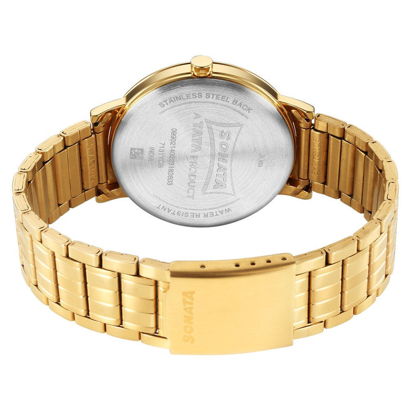 Sonata Utsav Champagne Dial Watch for Men